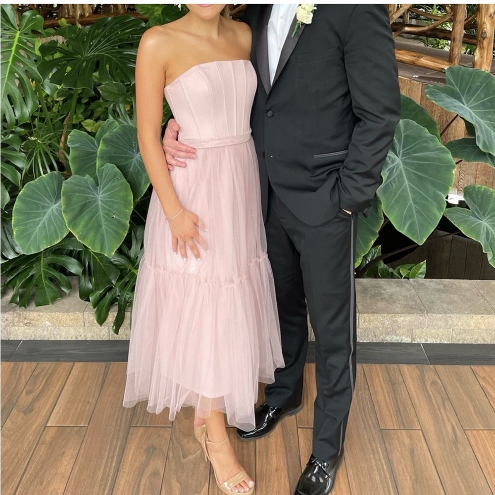 Anthropologie BHLDN strapless a line tulle midi dress